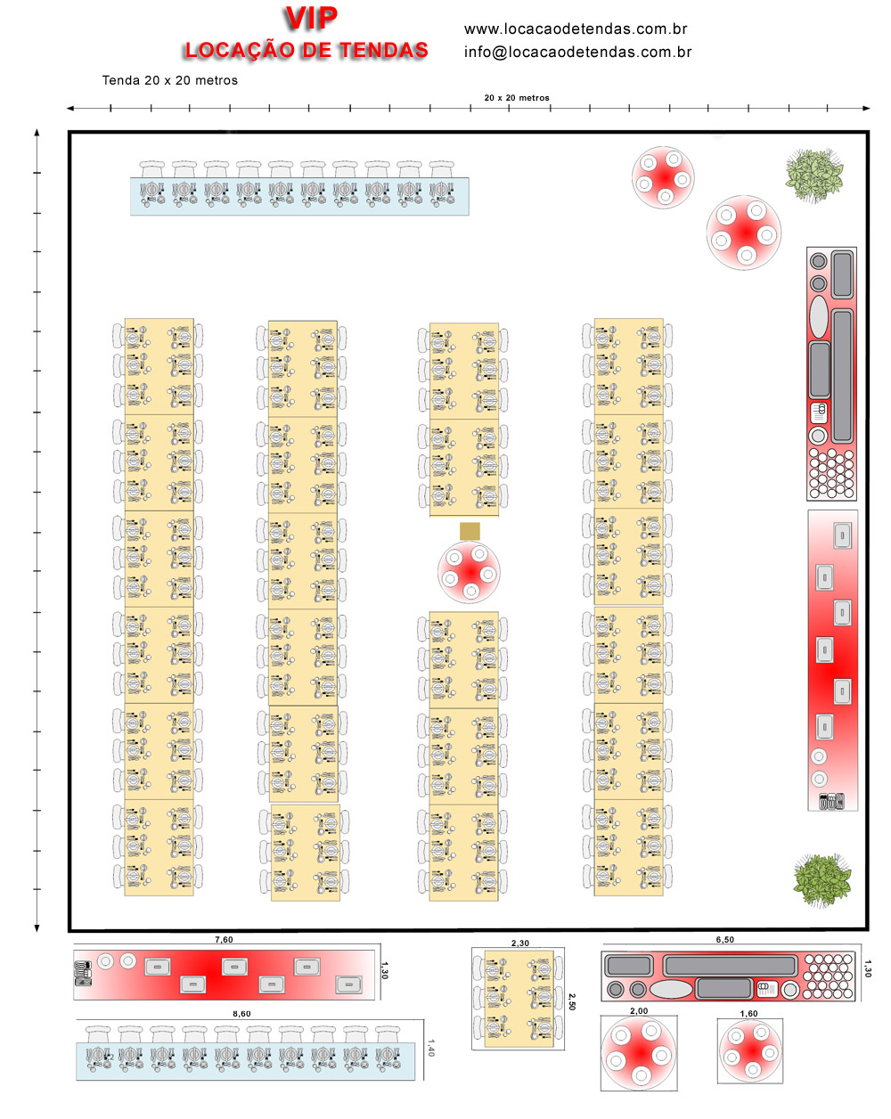 Layout de locacao de tendas